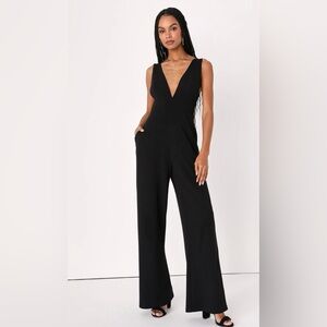 Lulu’s Changed Your Mind Black‎ Sleeveless Wide-Leg Jumpsuit